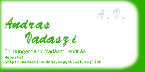 andras vadaszi business card